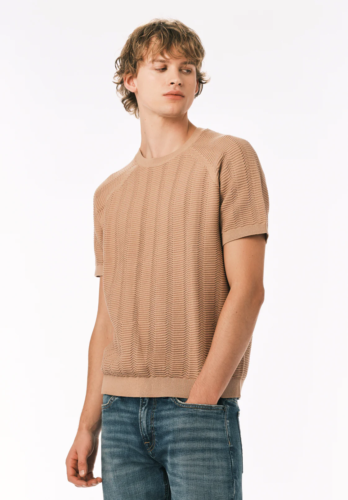 Wipped Men's Short Sleeve Sweater Tee, Roebuck - BM24874 - Image 2