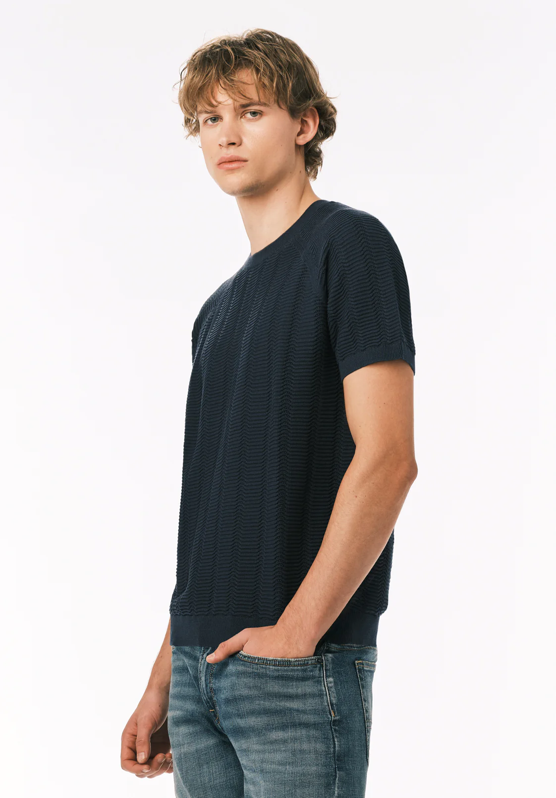 Wipped Men's Short Sleeve Sweater Tee, Whale - BM24874 - Image 3