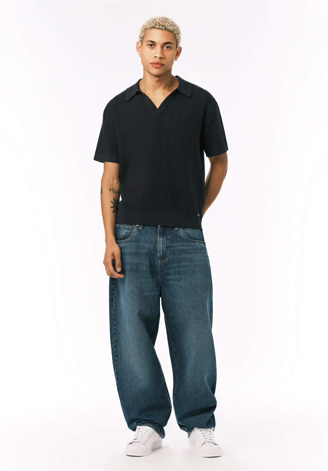 Wotex Men's Short Sleeve Sweater Polo, Midnight Blue - BM24896