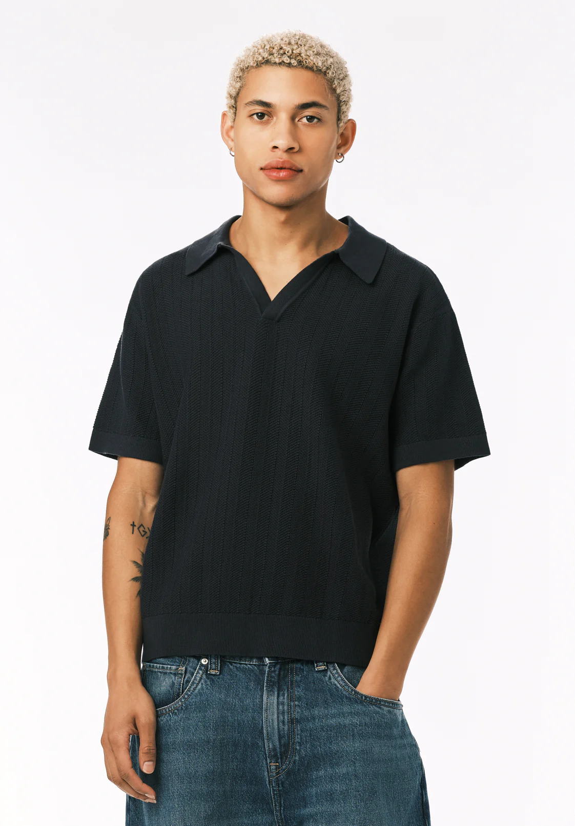 Wotex Men's Short Sleeve Sweater Polo, Midnight Blue - BM24896 - Image 2