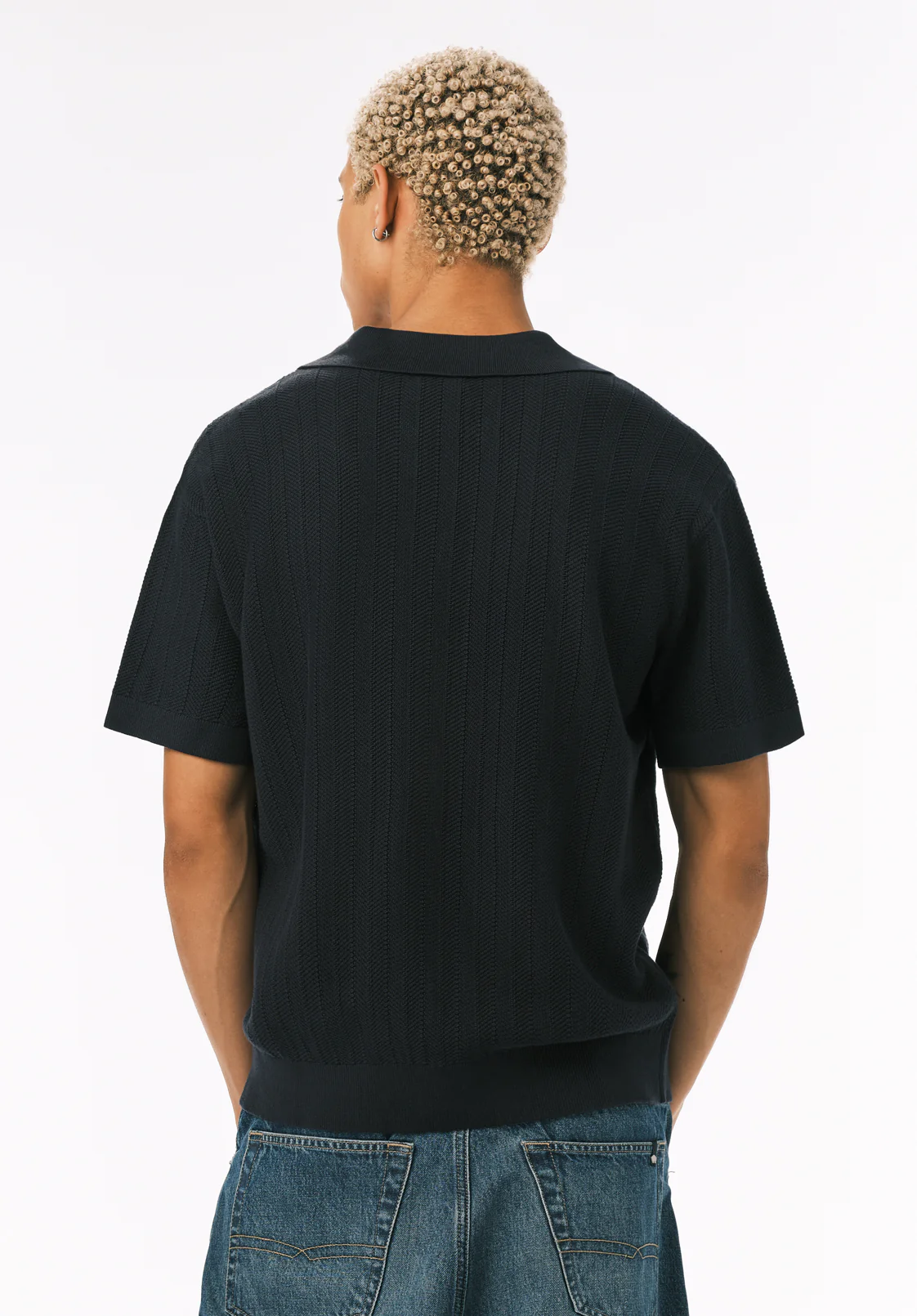Wotex Men's Short Sleeve Sweater Polo, Midnight Blue - BM24896 - Image 4