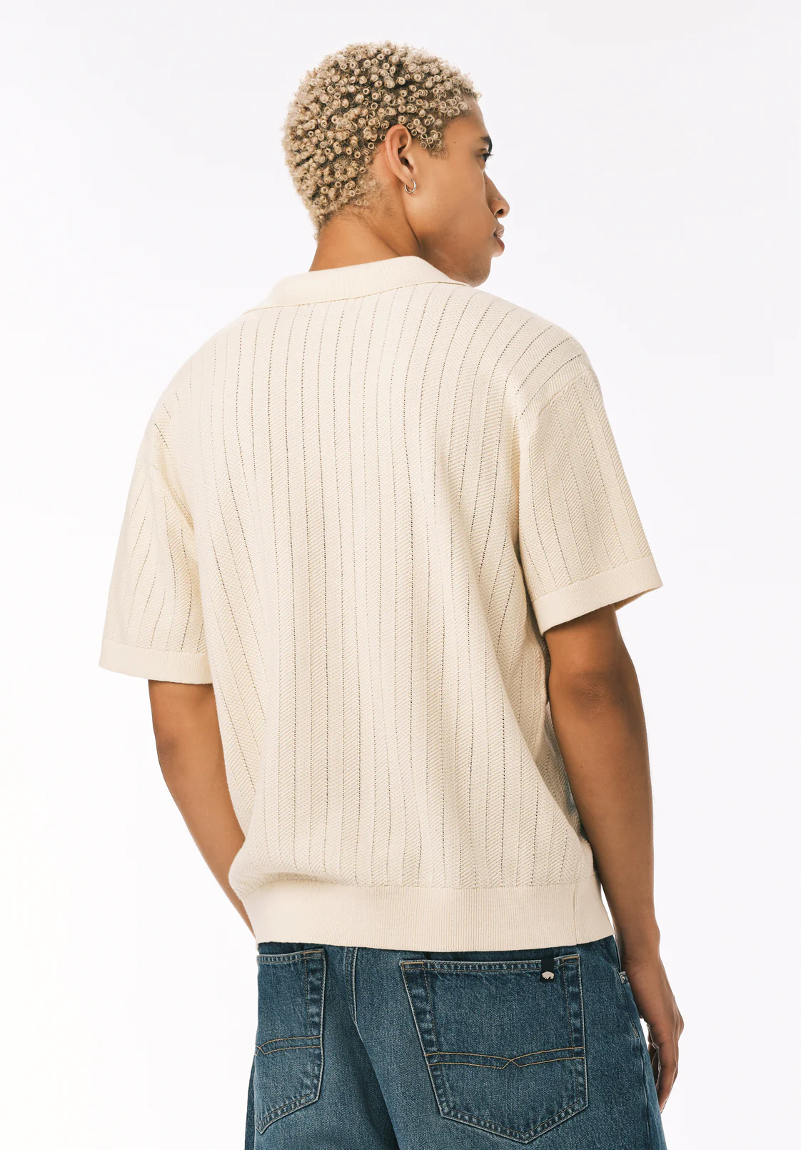Wotex Men's Short Sleeve Sweater Polo, Buttercream - BM24896 - Image 4